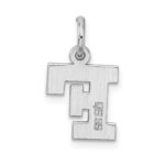 Sterling Silver Rhodium-plated Block Letter F Initial Charm - Image 3