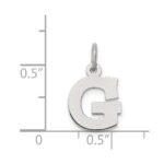 Sterling Silver Rhodium-plated Block Letter G Initial Charm - Image 4