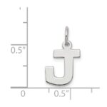 Sterling Silver Rhodium-plated Block Letter J Initial Charm - Image 3