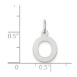 Sterling Silver Rhodium-plated Block Letter O Initial Charm - Image 3