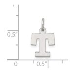 Sterling Silver Rhodium-plated Block Letter T Initial Charm - Image 3
