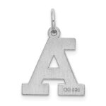 Sterling Silver Rhodium-plated Block Letter A Initial Charm - Image 3