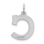 Sterling Silver Rhodium-plated Block Letter C Initial Charm - Image 3