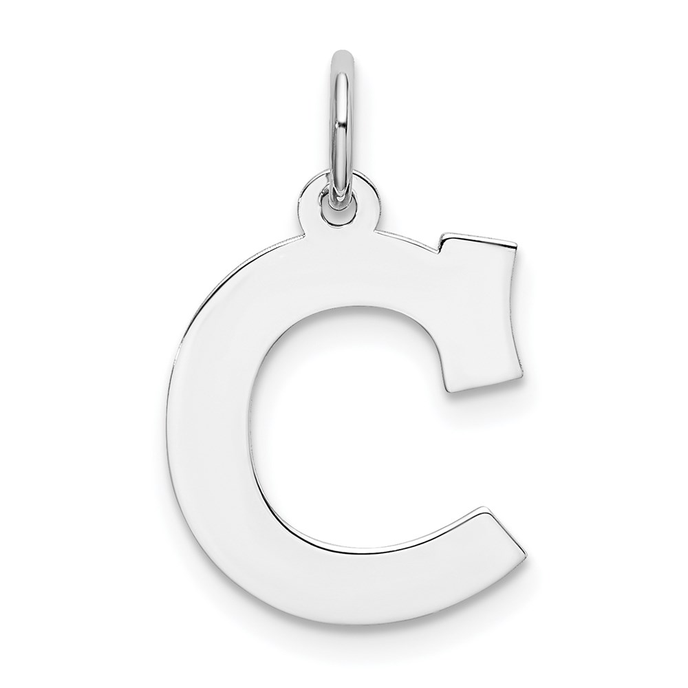 QC5095C.jpg Sterling Silver Rhodium-plated Block Letter C Initial Charm - Image 1