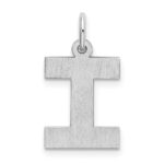 Sterling Silver Rhodium-plated Block Letter I Initial Charm - Image 3