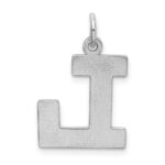 Sterling Silver Rhodium-plated Block Letter L Initial Charm - Image 3