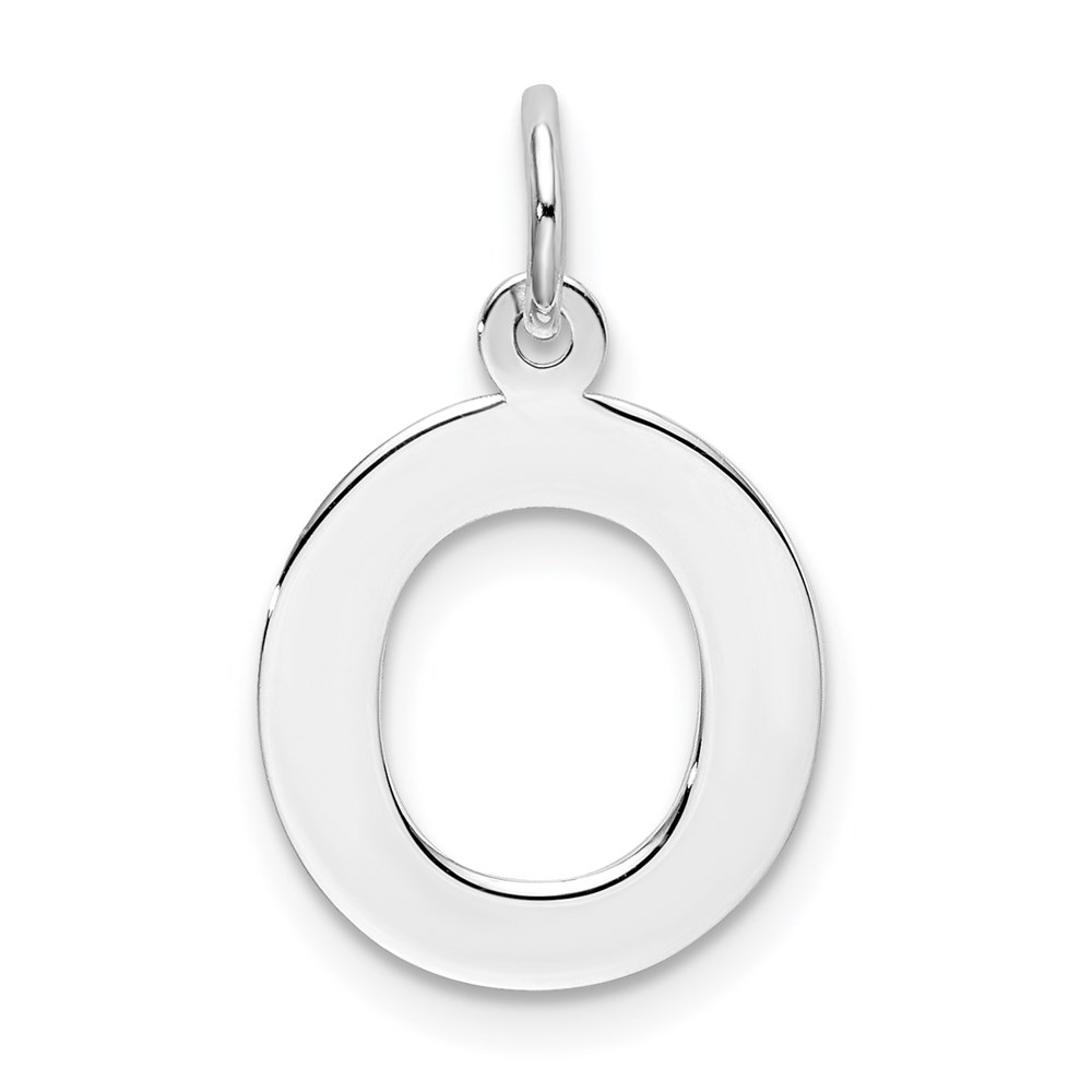 QC5095O.jpg Sterling Silver Rhodium-plated Block Letter O Initial Charm - Image 1