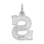 Sterling Silver Rhodium-plated Block Letter S Initial Charm - Image 3