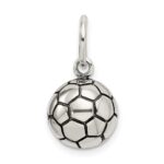 Sterling Silver Antique Soccer Ball Charm - Image 4