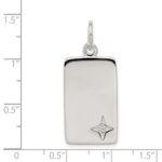 Sterling Silver CZ Polished Rectangle Charm - Image 3
