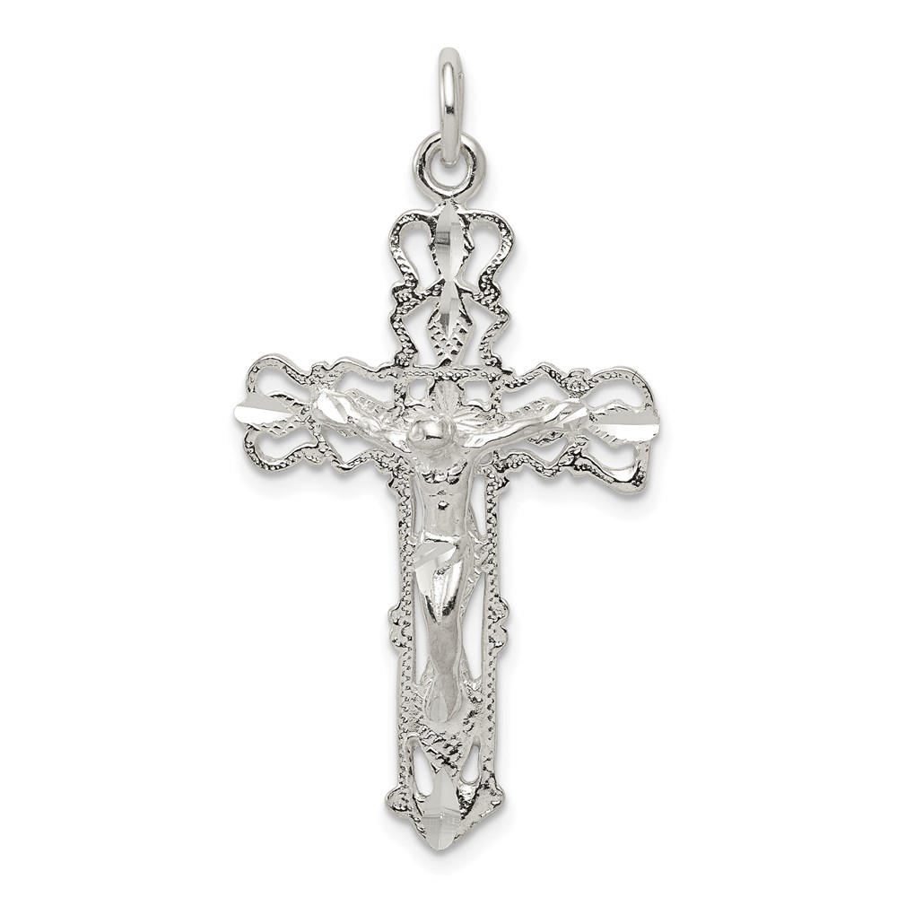 QC518.jpg Sterling Silver Crucifix Pendant - Image 1