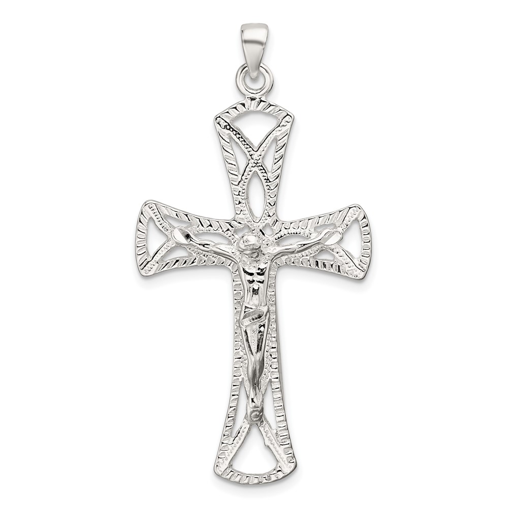 QC522.jpg Sterling Silver Crucifix Pendant - Image 1