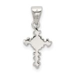 Sterling Silver Rhodium-plated CZ Cross Pendant - Image 4