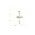 Sterling Silver Rhodium-plated CZ Latin Cross Pendant - Image 3
