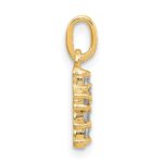 Sterling Silver Gold-tone CZ Cross Charm - Image 2