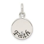 Sterling Silver Antiqued Stellux Crystal Faith Charm