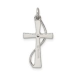 Sterling Silver Rhodium-plated CZ Cross Pendant - Image 4