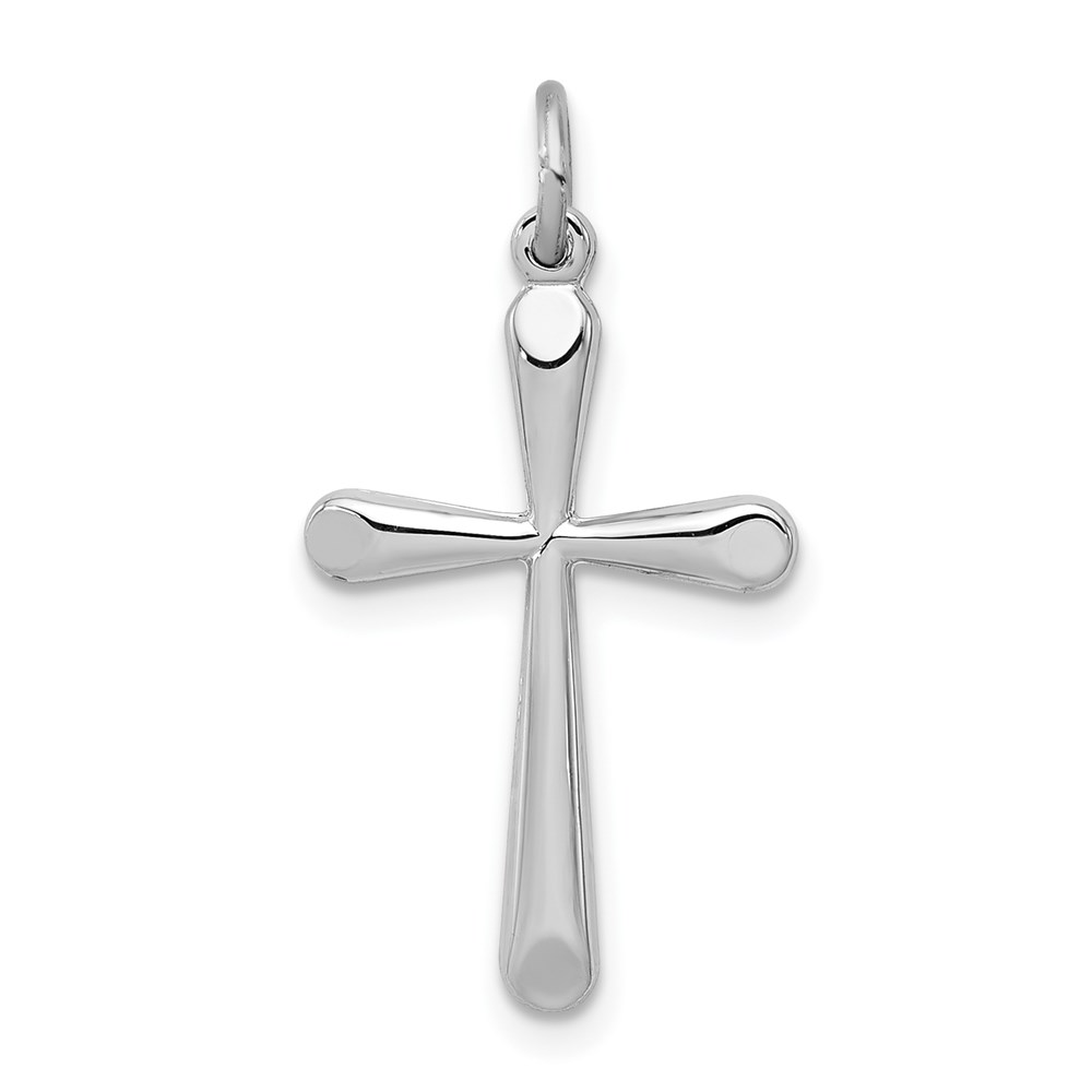 QC5384.jpg Sterling Silver Platinum-plated Cross Charm - Image 1