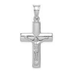 Sterling Silver Rhodium-plated Hollow Latin Crucifix Pendant