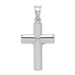 Sterling Silver Rhodium-plated Hollow Latin Crucifix Pendant - Image 3