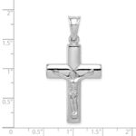 Sterling Silver Rhodium-plated Hollow Latin Crucifix Pendant - Image 4