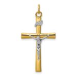 Sterling Silver Platinum-plated & 18k Gold-plated Crucifix Pendant