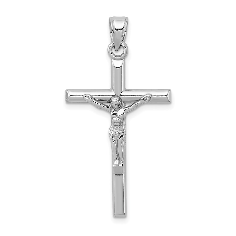 QC5430.jpg Sterling Silver Rhodium-plated Polished Crucifix Pendant - Image 1