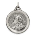 Sterling Silver Antiqued Jesus Medal