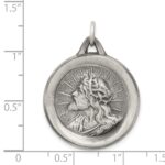 Sterling Silver Antiqued Jesus Medal - Image 3