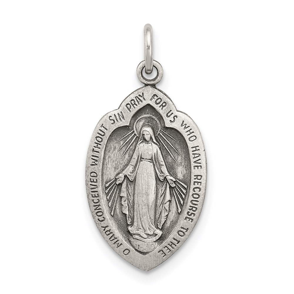 QC5504.jpg Sterling Silver Antiqued Miraculous Medal - Image 1