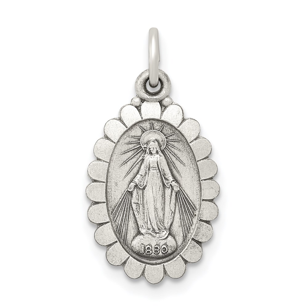QC5512.jpg Sterling Silver Antiqued Miraculous Medal - Image 1