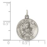 Sterling Silver Antiqued Sacred Heart of Mary Medal - Image 3