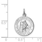 Sterling Silver Rhodium-plated Saint Christopher Medal - Image 3