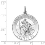 Sterling Silver Rhodium-plated Saint Christopher Medal - Image 3