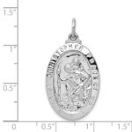 Sterling Silver Rhodium-plated Saint Christopher Medal - Image 3