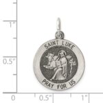 Sterling Silver Antiqued Saint Luke Medal - Image 3