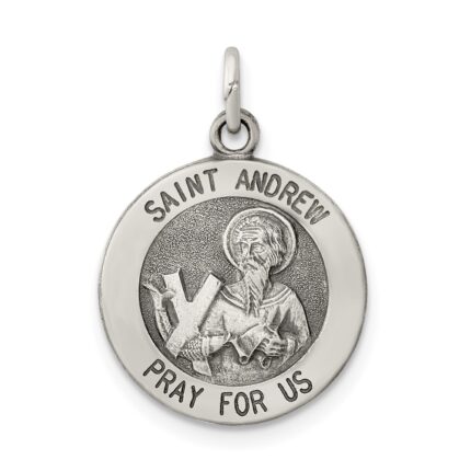 Sterling Silver Antiqued Saint Andrew Medal