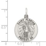 Sterling Silver Antiqued Saint Florian Medal - Image 3