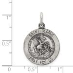 Sterling Silver Antiqued Saint George Medal - Image 3