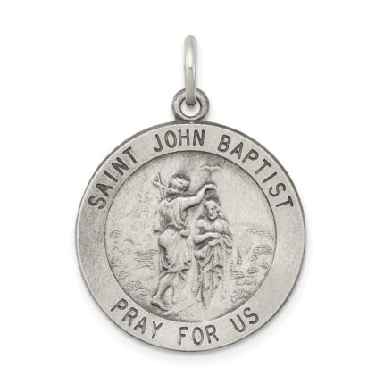 Sterling Silver Antiqued Saint John the Baptist Medal