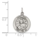 Sterling Silver Antiqued Saint Paul Medal - Image 4