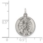 Sterling Silver Antiqued Saint Roch Medal - Image 4