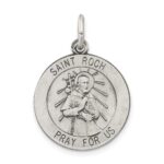 Sterling Silver Antiqued Saint Roch Medal