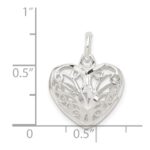 Sterling Silver Filigree Heart Charm - Image 3