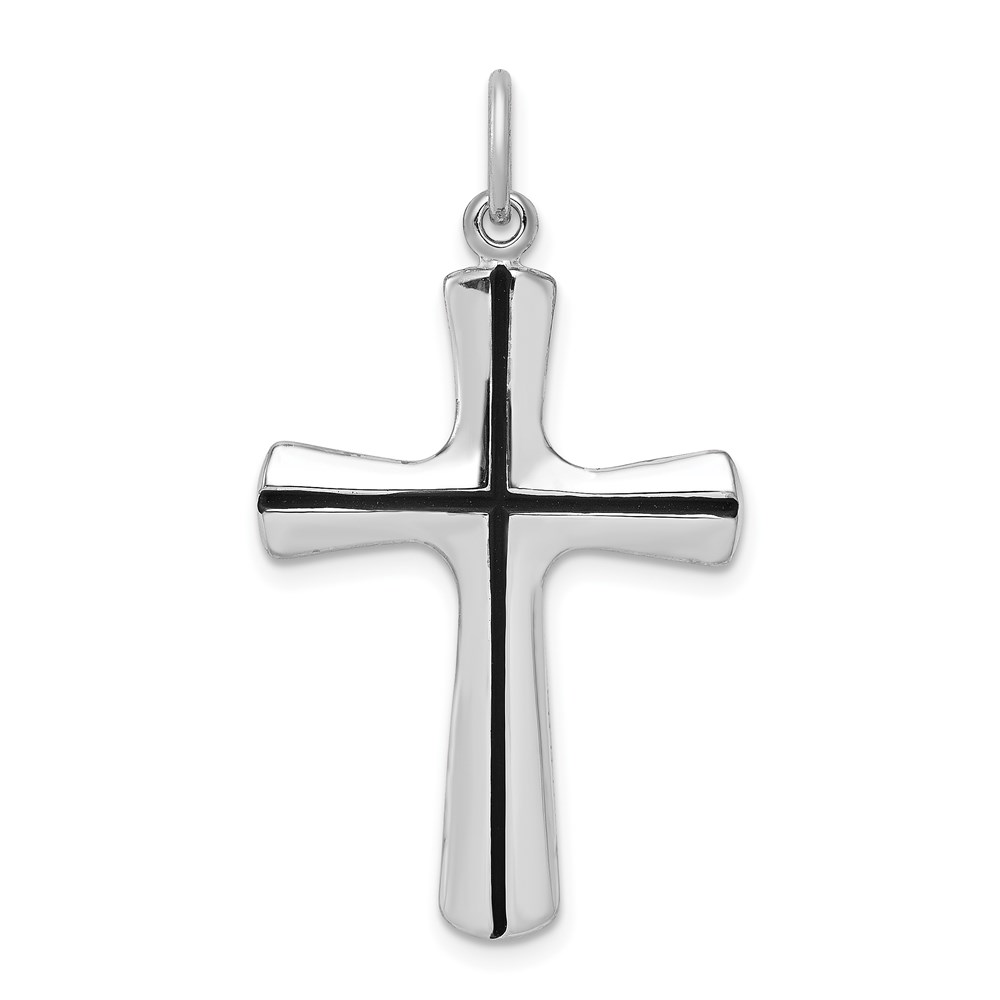 QC5848.jpg Sterling Silver Platinum-plated Enamel Cross Pendant - Image 1
