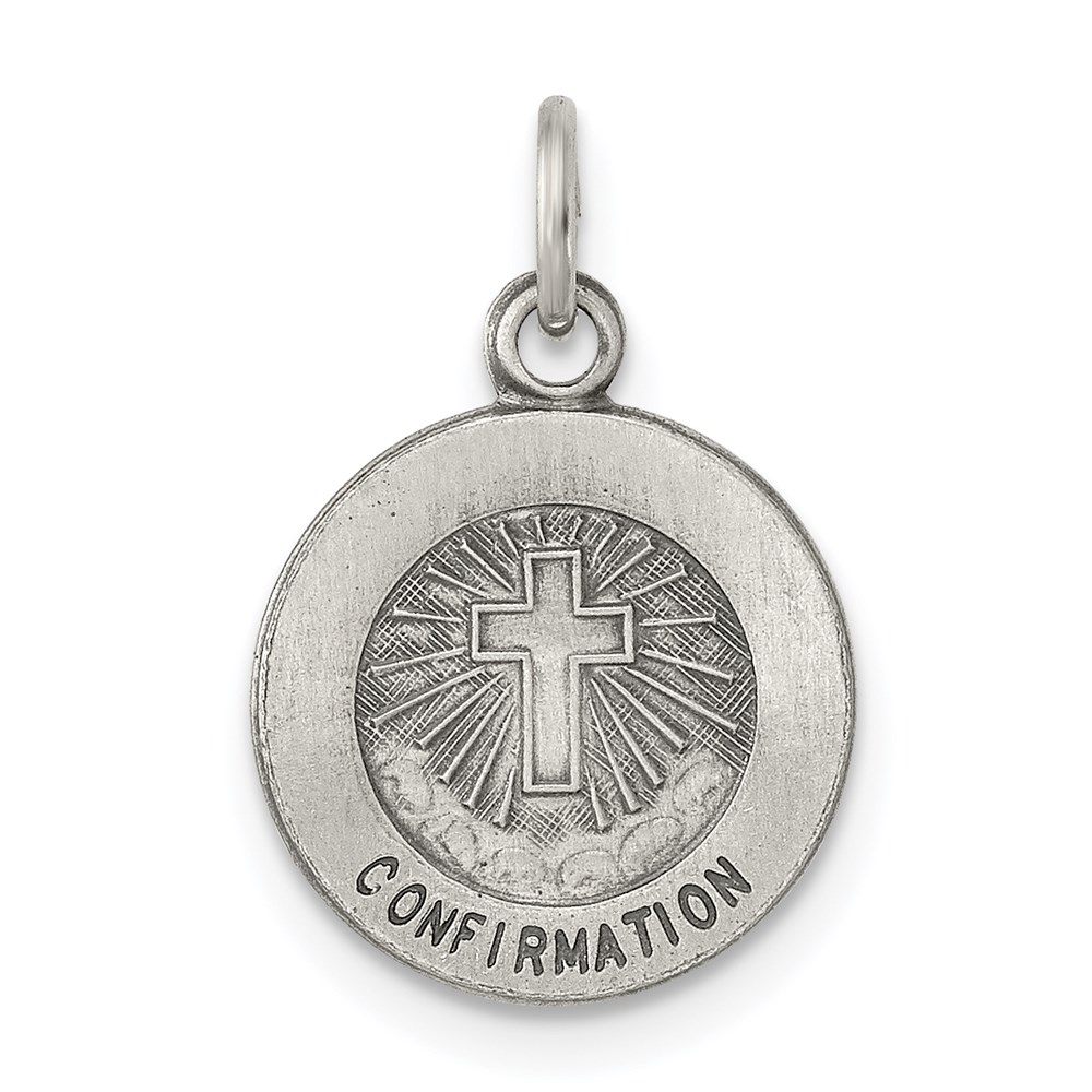 QC5902.jpg Sterling Silver Antiqued Confirmation Medal - Image 1