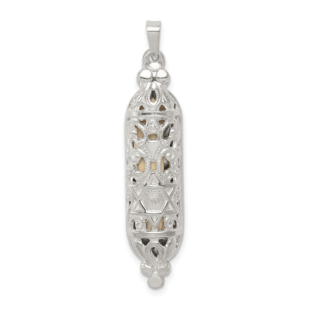 QC5931.jpg Sterling Silver Fancy Mezuzah Pendant - Image 1