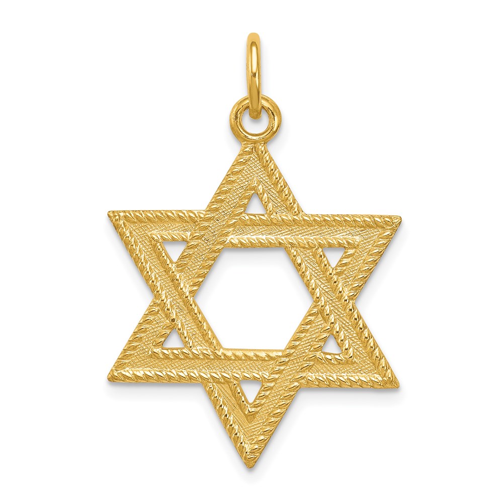 QC5935.jpg 24k Gold-plated Sterling Silver Star of David Pendant - Image 1