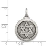 Sterling Silver Antiqued Star of David Medal - Image 3