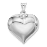 Sterling Silver Rhodium-plated Puffed Heart Pendant - Image 3